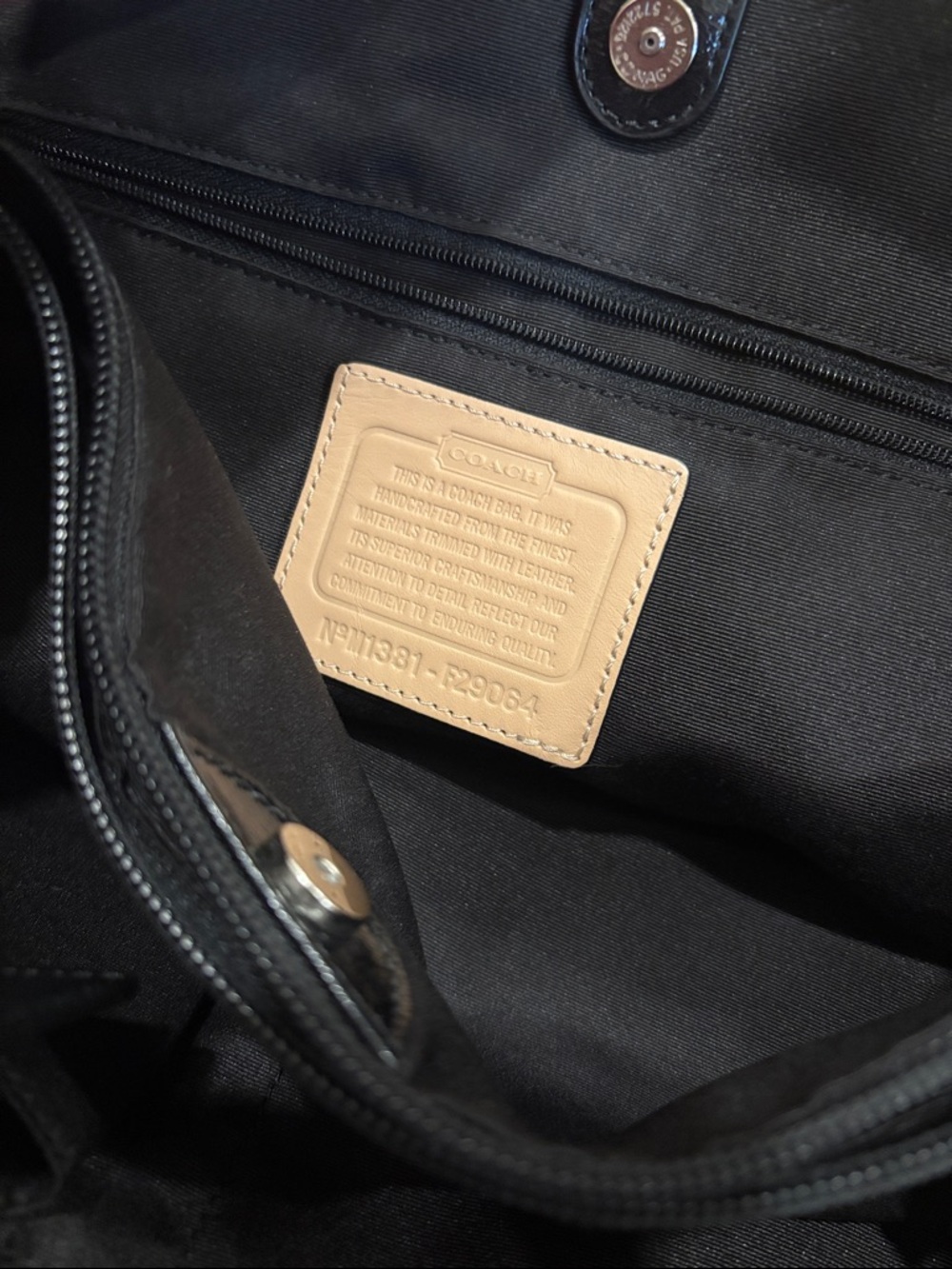 Coach Gray and Black Signature Canvas Stripe Tote - Picture 3 of 5